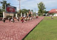 Personil Polres Touna Olahraga Bersama Jaga Kebugaran Tubuh