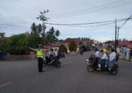 Satlantas Polres Touna Pengaturan Lalu Lintas. Foto: Humas.